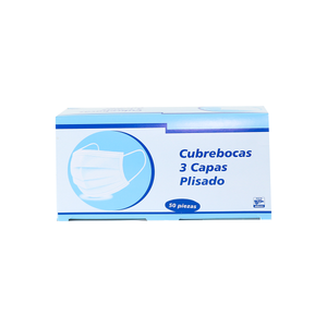 Cubrebocas tricapa desechable (50 piezas)